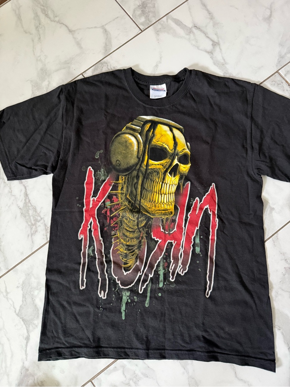 Vintage Korn Concert Tour T- Shirt 2011 Rare Double Sided Band Tee y2k Skull